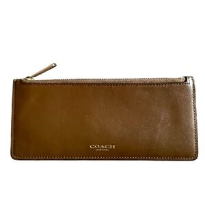 Coach Tan Leather Zip Pouch